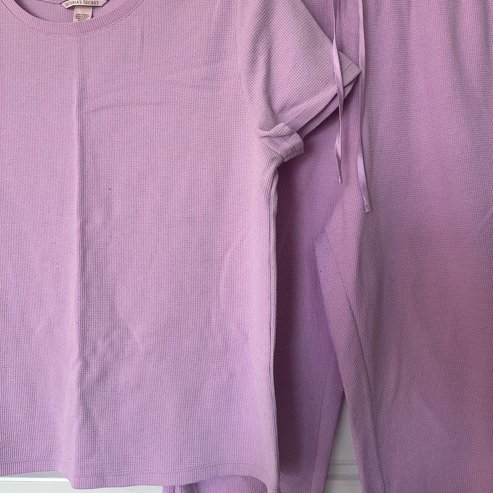 Lavender Waffle Knit Top and Pants Set